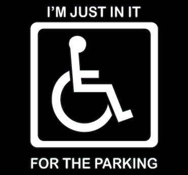 Im Just in It for The Parking T Shirt Funny Handicap College Humor
